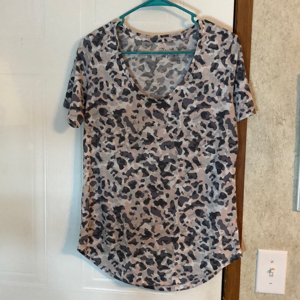 Old Navy Pink and Gray Camouflage Athletic Shirt